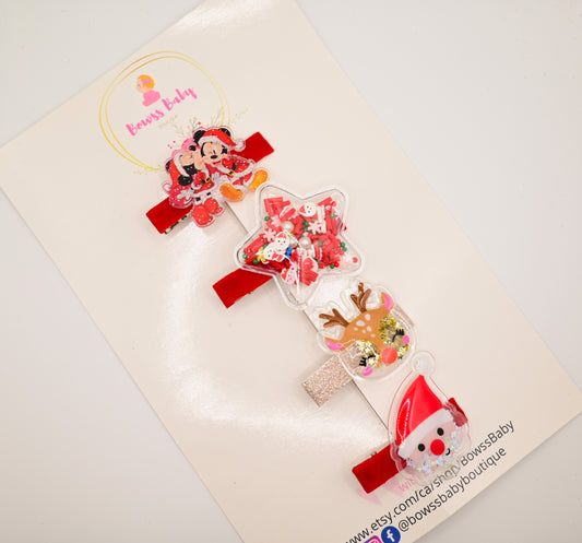Christmas hair clips-shakers