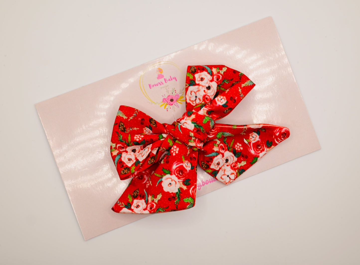 Christmas Flowers- Fabric bow
