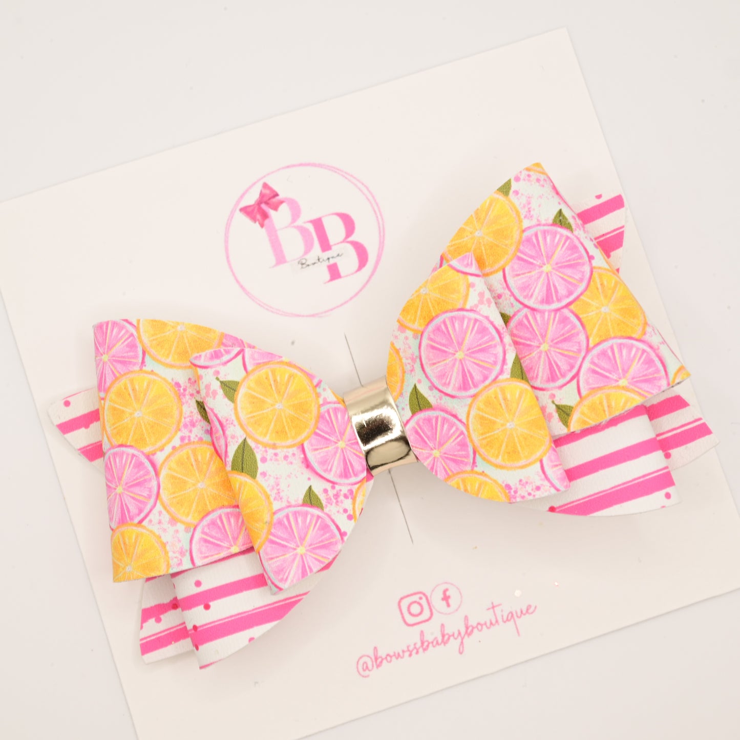 Pink Lemonade-Large Bow